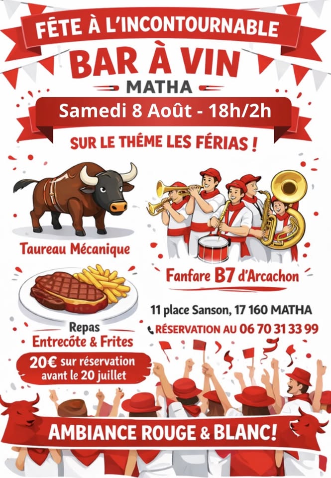 Event flyer for Fête à l'incontournable Bar à Vin
