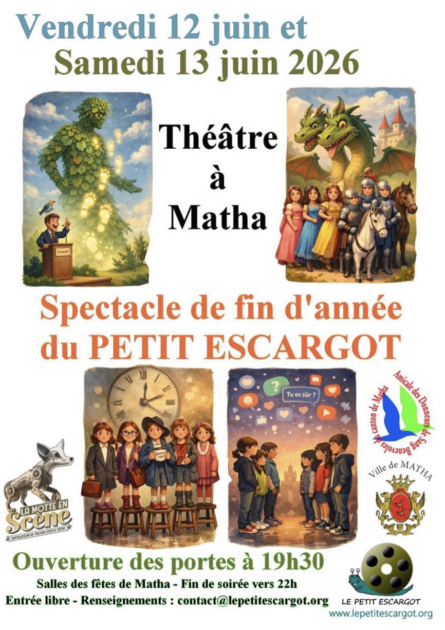 Event flyer for Spectacle de fin d'année du Petit Escargot